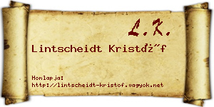Lintscheidt Kristóf névjegykártya